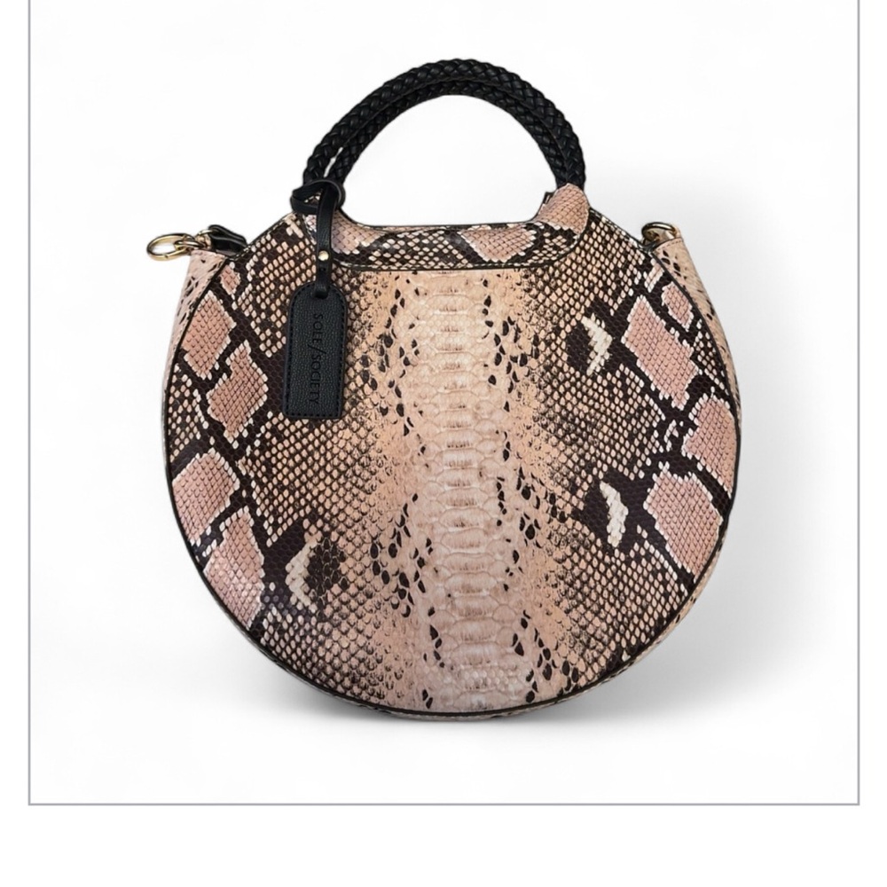 Snake Print Round Handbag